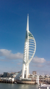 Portsmouth's Spinnaker Tower from the Isle of Wight ferry